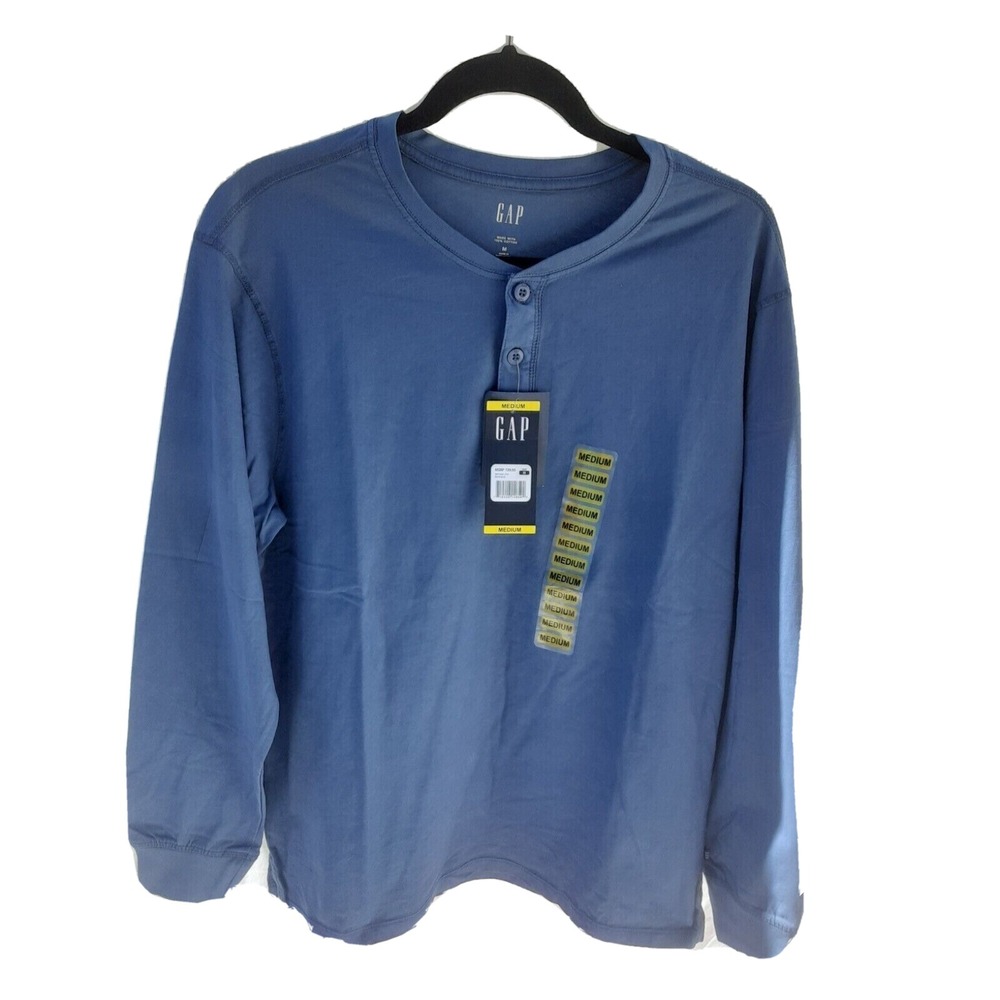 NWT Men s Bijoue Blue GAP Jersey Hensley Long Sleeve‎ Tee Small S